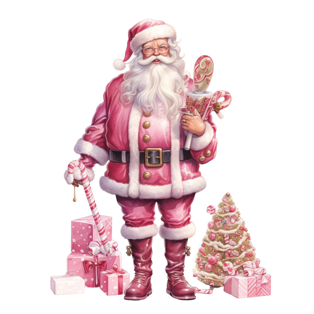 Pink Santa Claus Fabric Panel 15