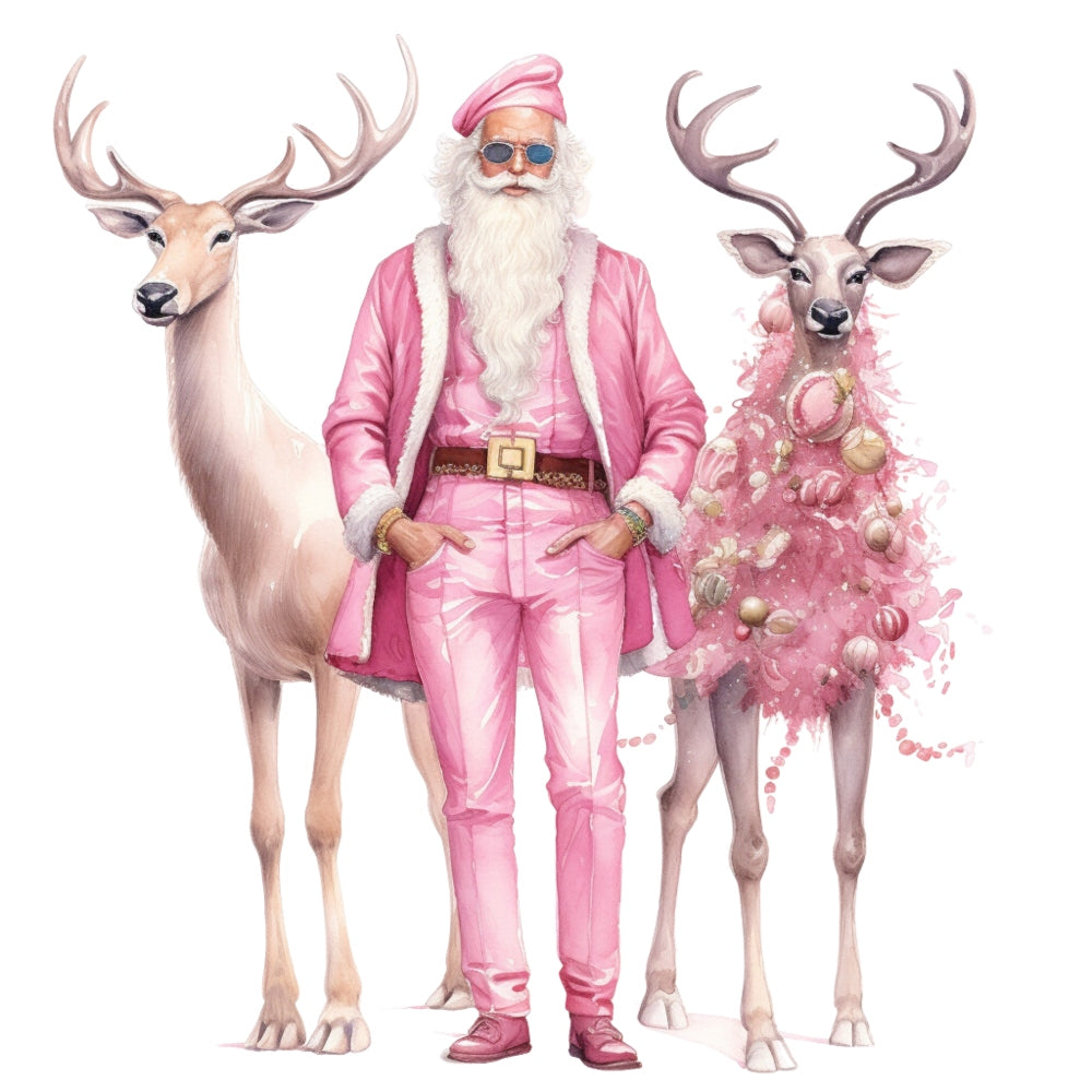 Pink Santa Claus Fabric Panel 20