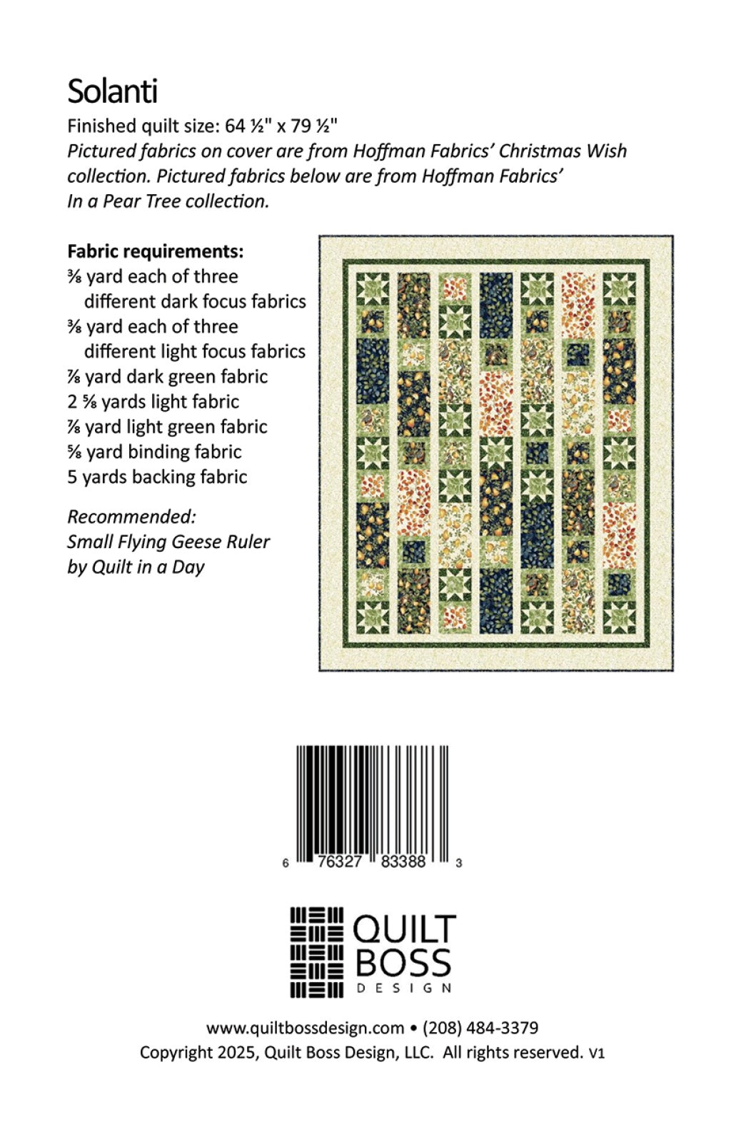 Solanti Quilt Pattern