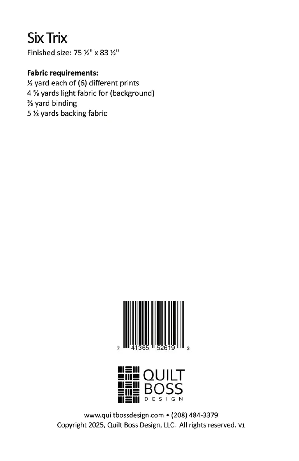 Six Trix Quilt Pattern