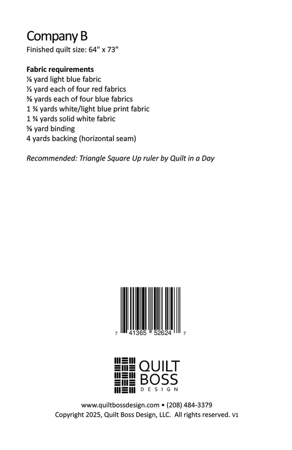 Company B Quilt Pattern