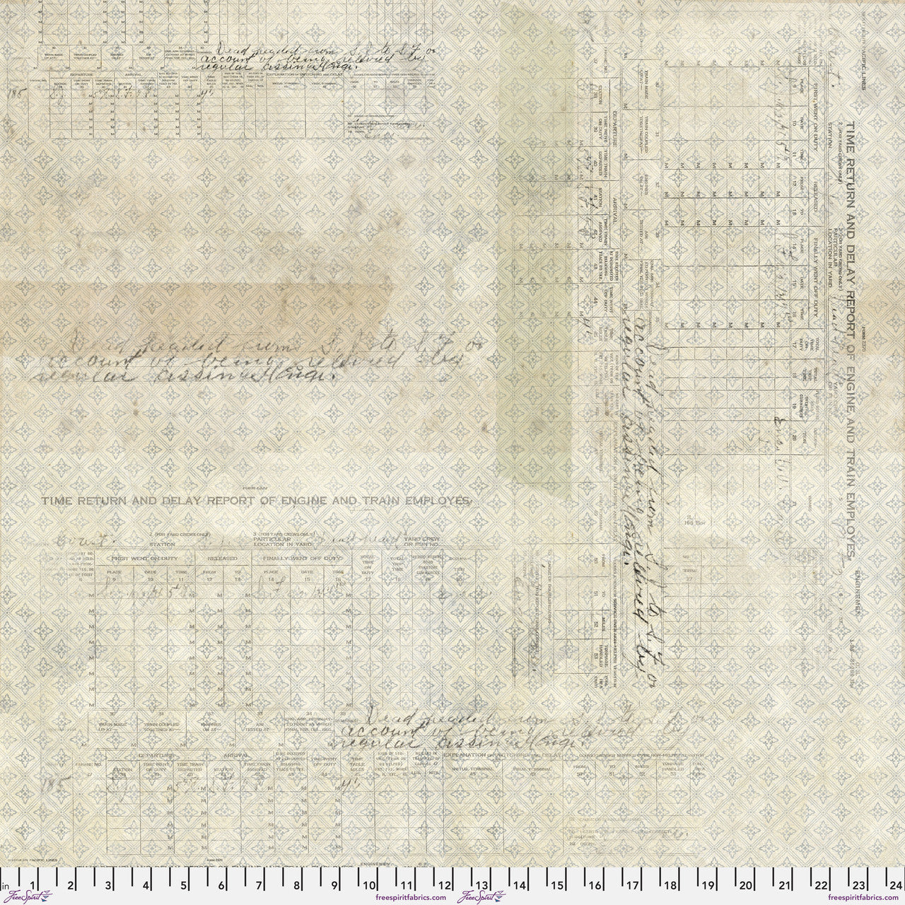 FS Time Return - Neutral Eclectic Elements Quilt Backs Digital Backing Fabric -