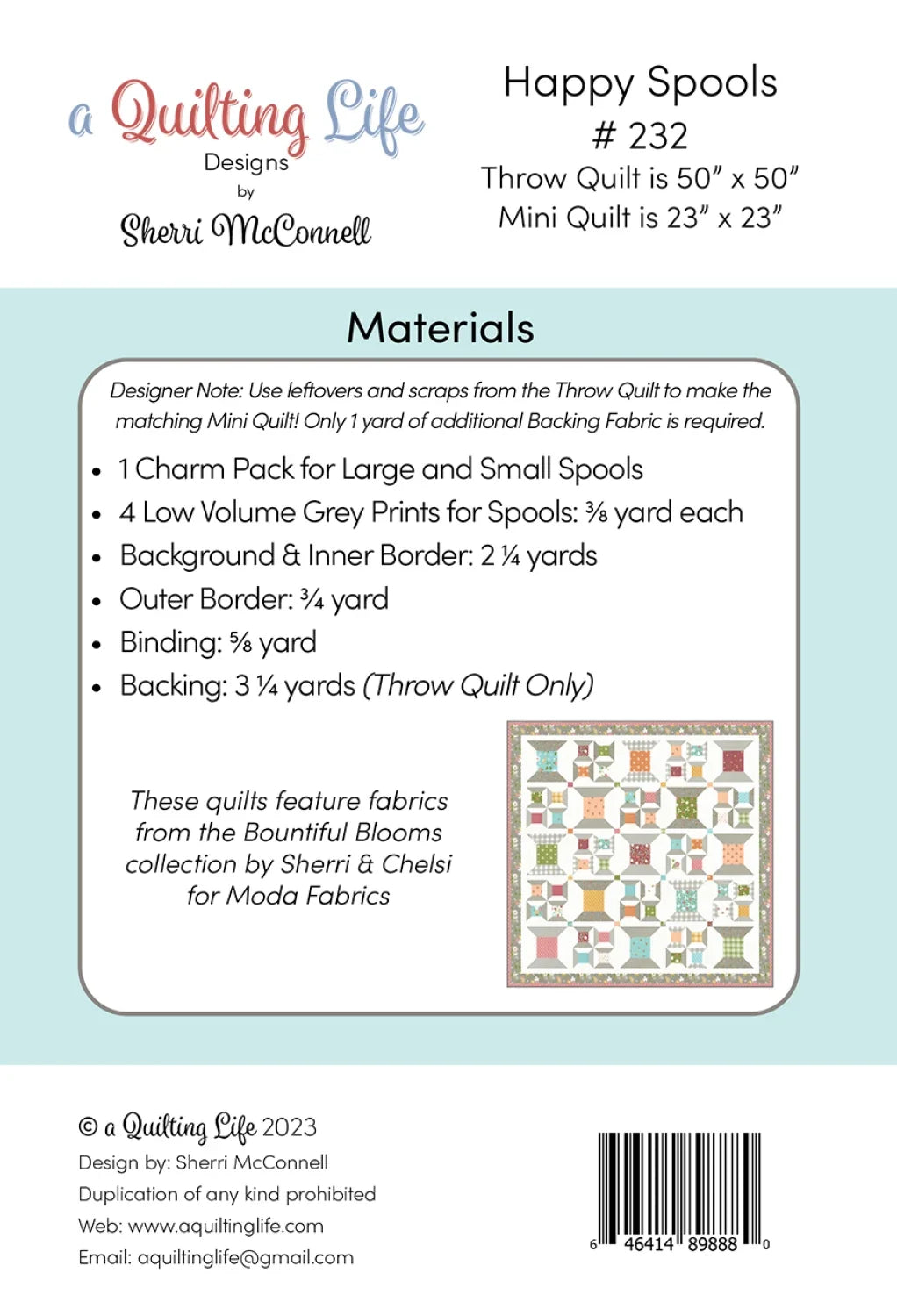 Happy Spools Quilt Pattern