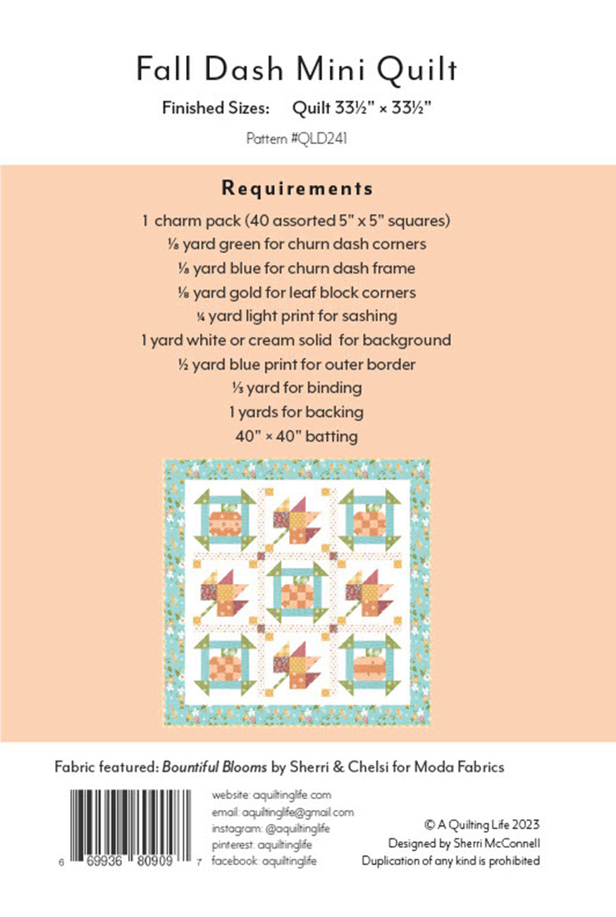 Fall Dash Mini Quilt Pattern