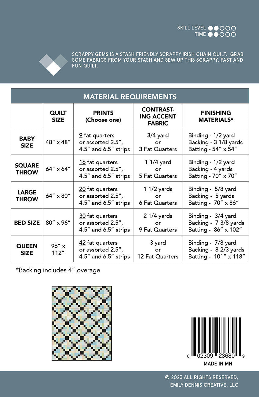 Scrappy Gems Quilt Pattern