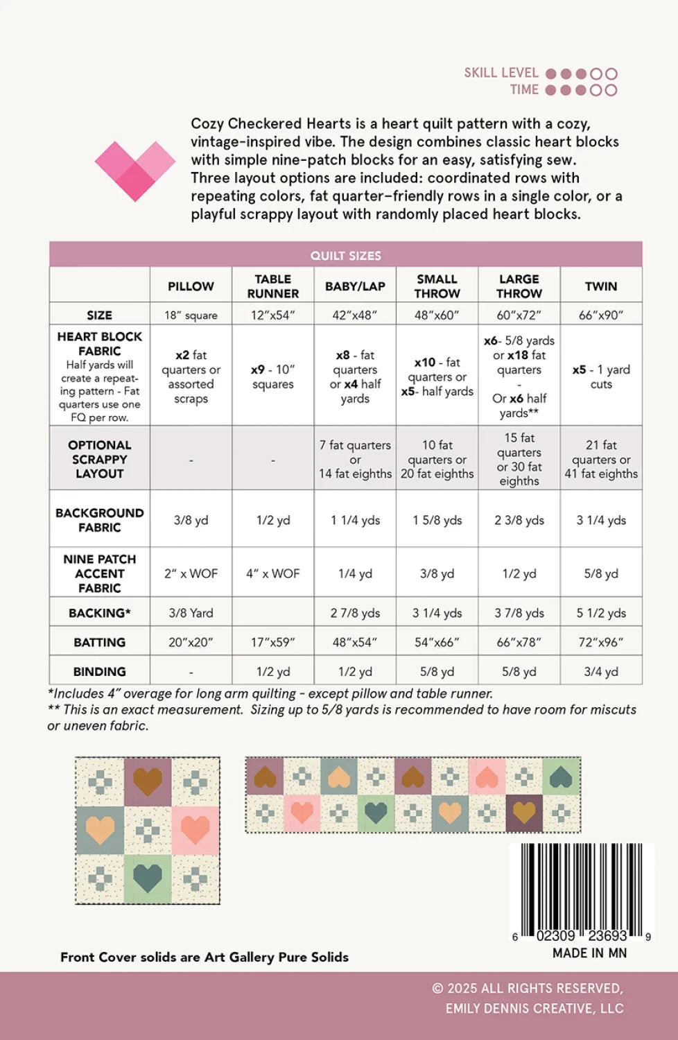 Cozy Checkered Hearts Quilt Pattern