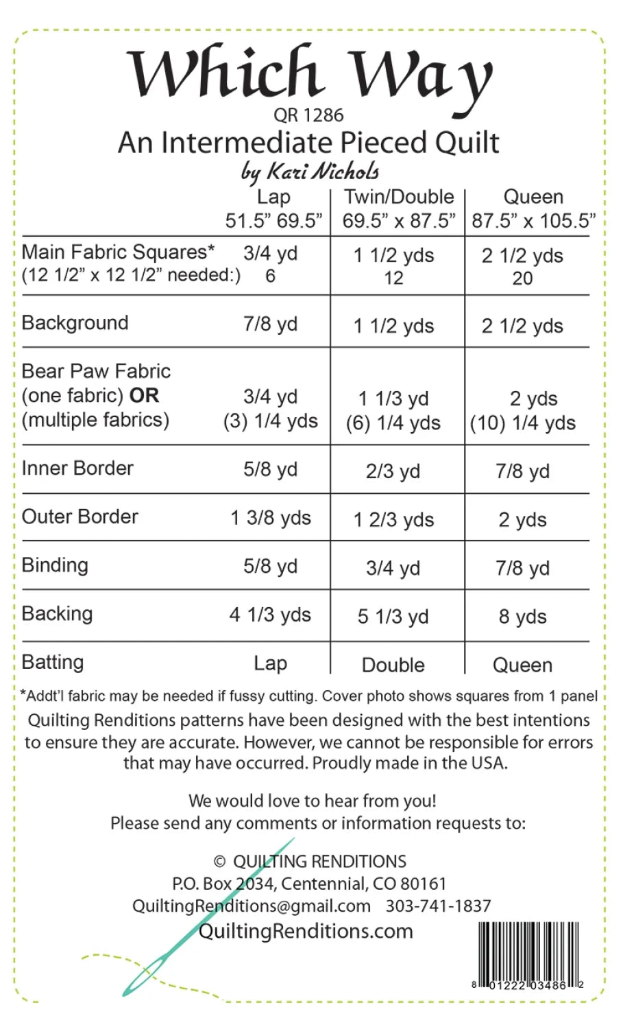 Which Way Quilt Pattern