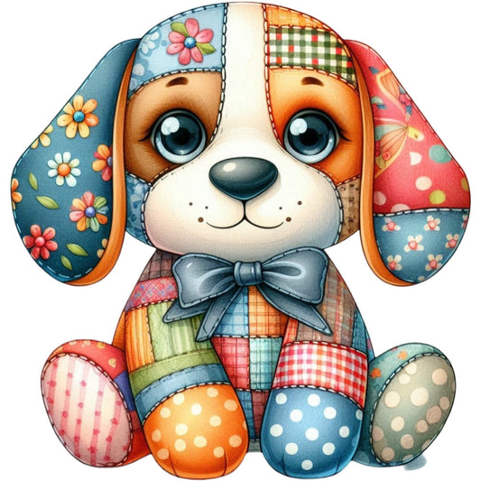 Quilted Toy Animals Fabric Panel 10