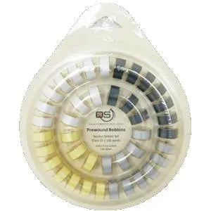 Quilters Select Class 15 Bobbins Qty 40 with bobbin ring - Neutral Colors