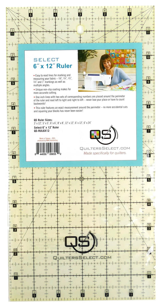 Quilters Select Non-Slip Ruler 6"x 12"