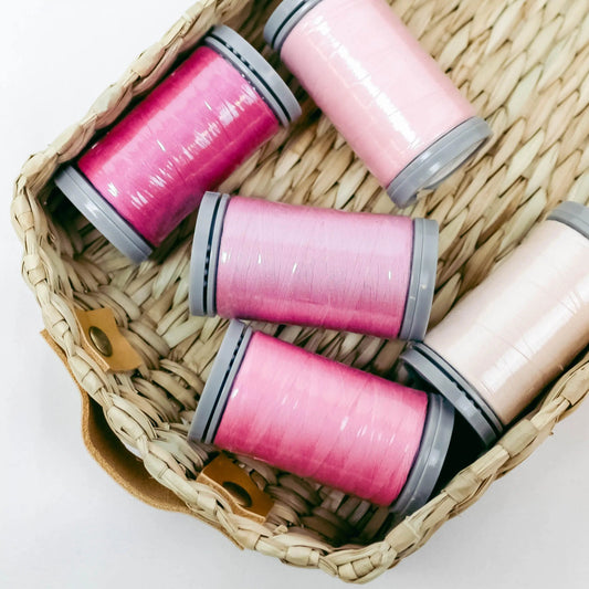 Quilters Select Thread - Tube of 5 colors 400M - PORCELAIN APPLE BLOSSOM BUBBLEGUM RASPBERRY SORBE CARNATION