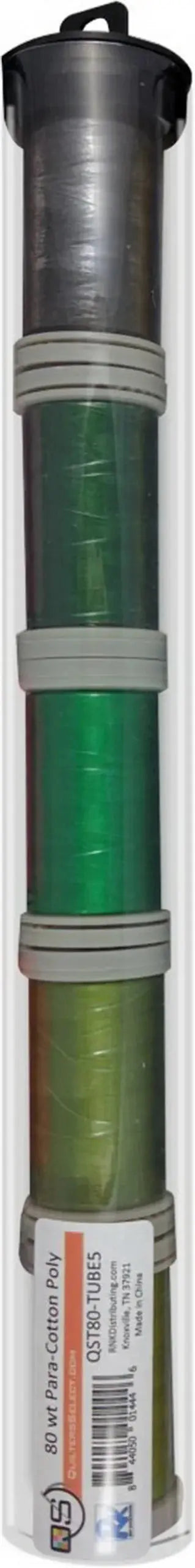 Quilters Select Tube with - Tube of 5 colors 400M - MINERAL GREEN BEAN GREEN IRISH GREEN WREATH GREEN CLEVELAND