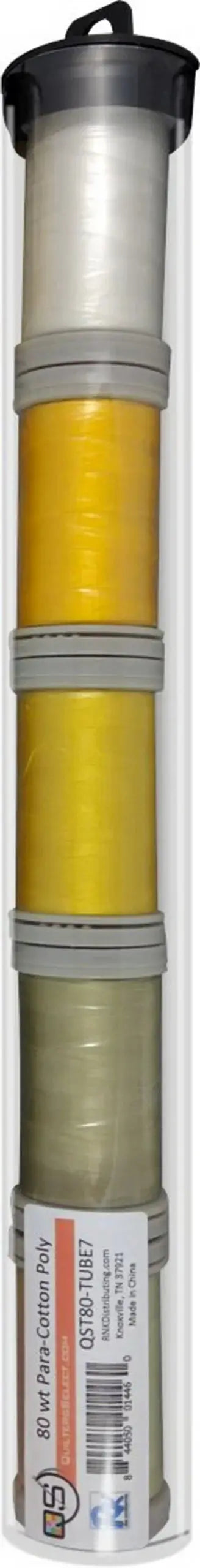 Quilters Select Tube with - Tube of 5 colors 400M - OFF WHITE SANDSTONE ANGORA WHITE DANDELION GOLDENROD