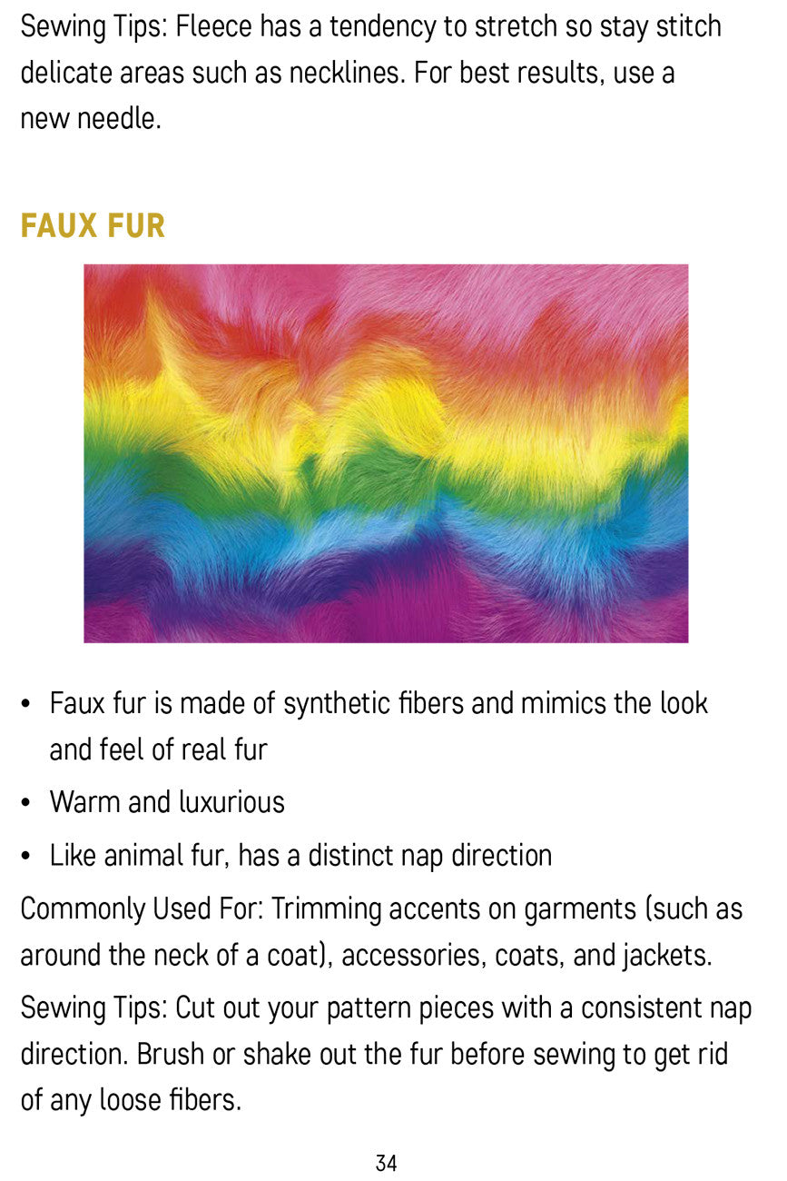 Common Fabrics for Sewing Book
