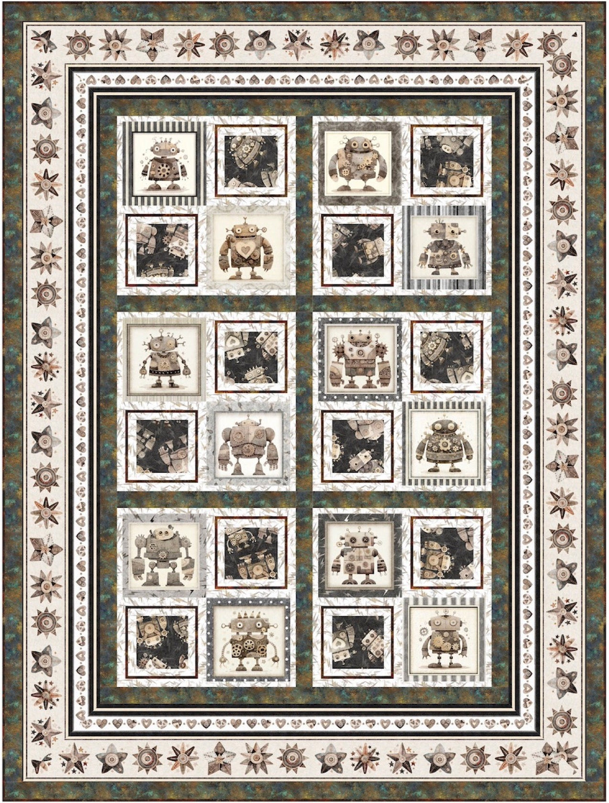 Robot Patches Downloadable Pattern
