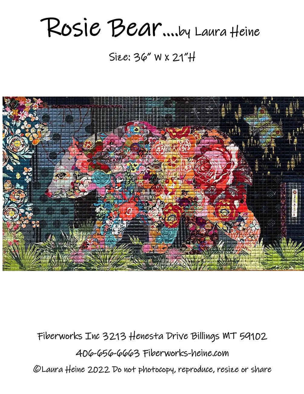 Rosie Bear Collage Pattern by Laura Heine