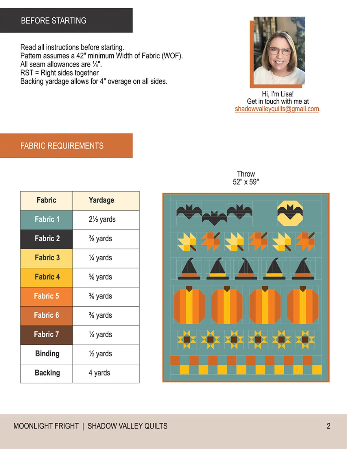 Moonlight Fright Quilt Pattern