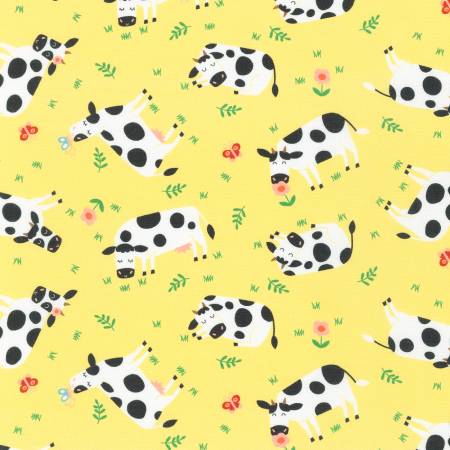RK Cows Quilting Cotton Yellow