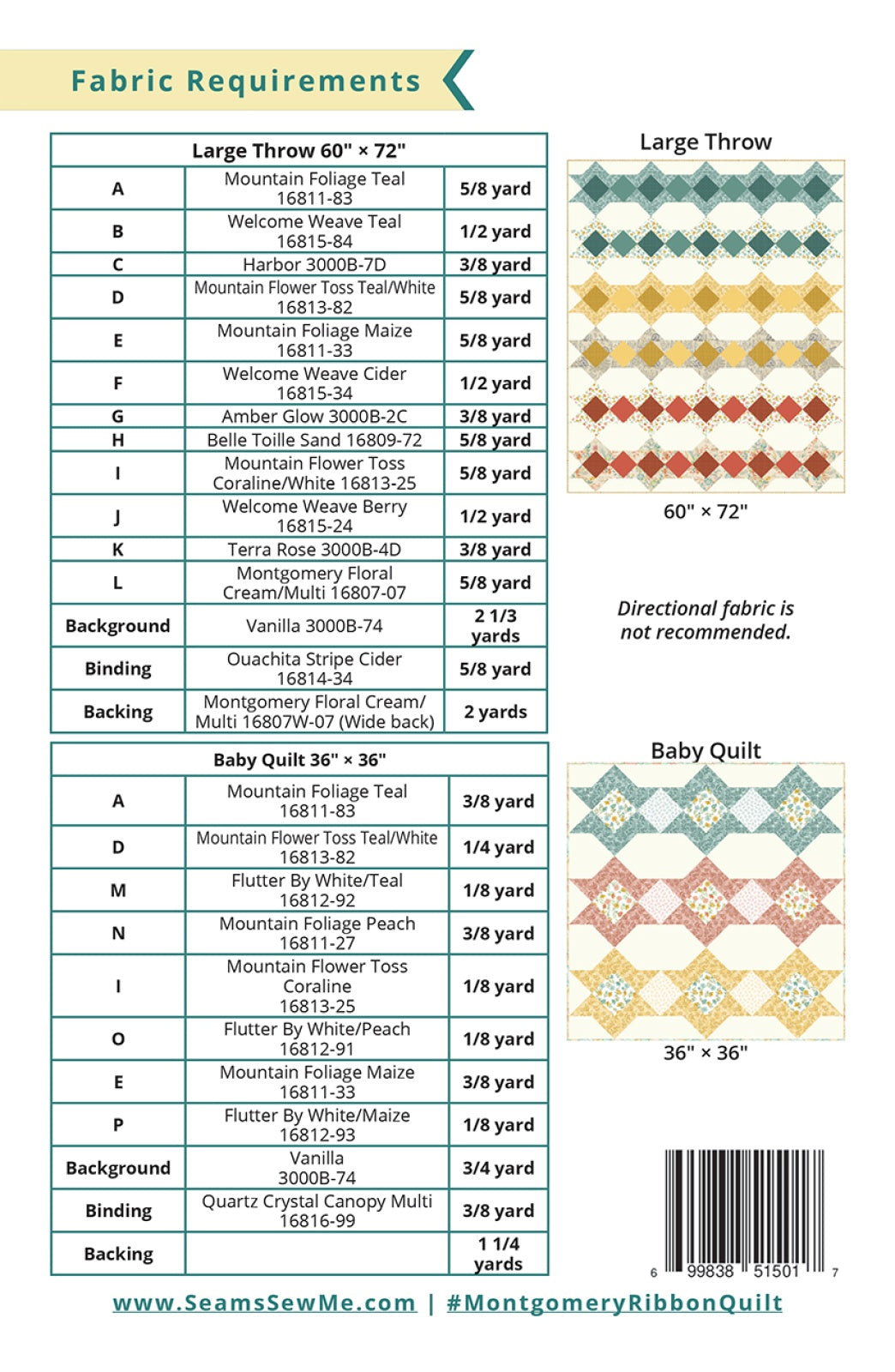 Montgomery Ribbon Quilt Pattern