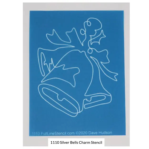 1110 Silver Bells 4 1/4" by 3 1/2" Charm Stencil