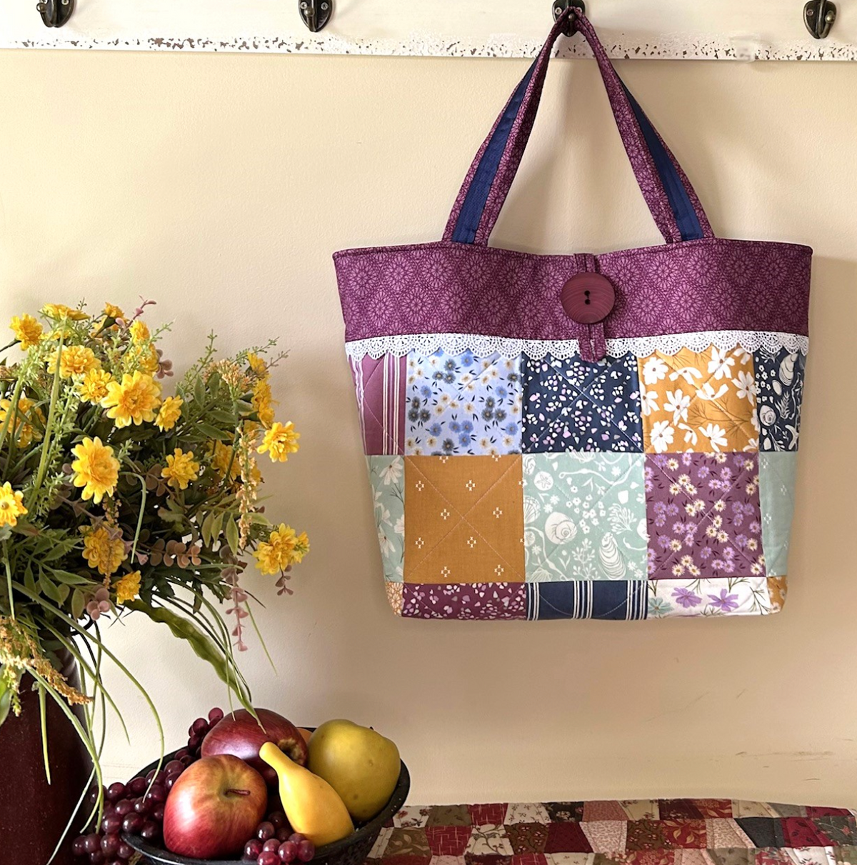 Charming Button Tote Downloadable Pattern