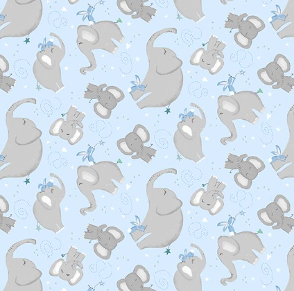 WL Safari Lullaby Blue Elephants