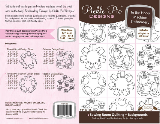 Sewing Room Quilting & Backgrounds In the Hoop Machine Embroidery Design