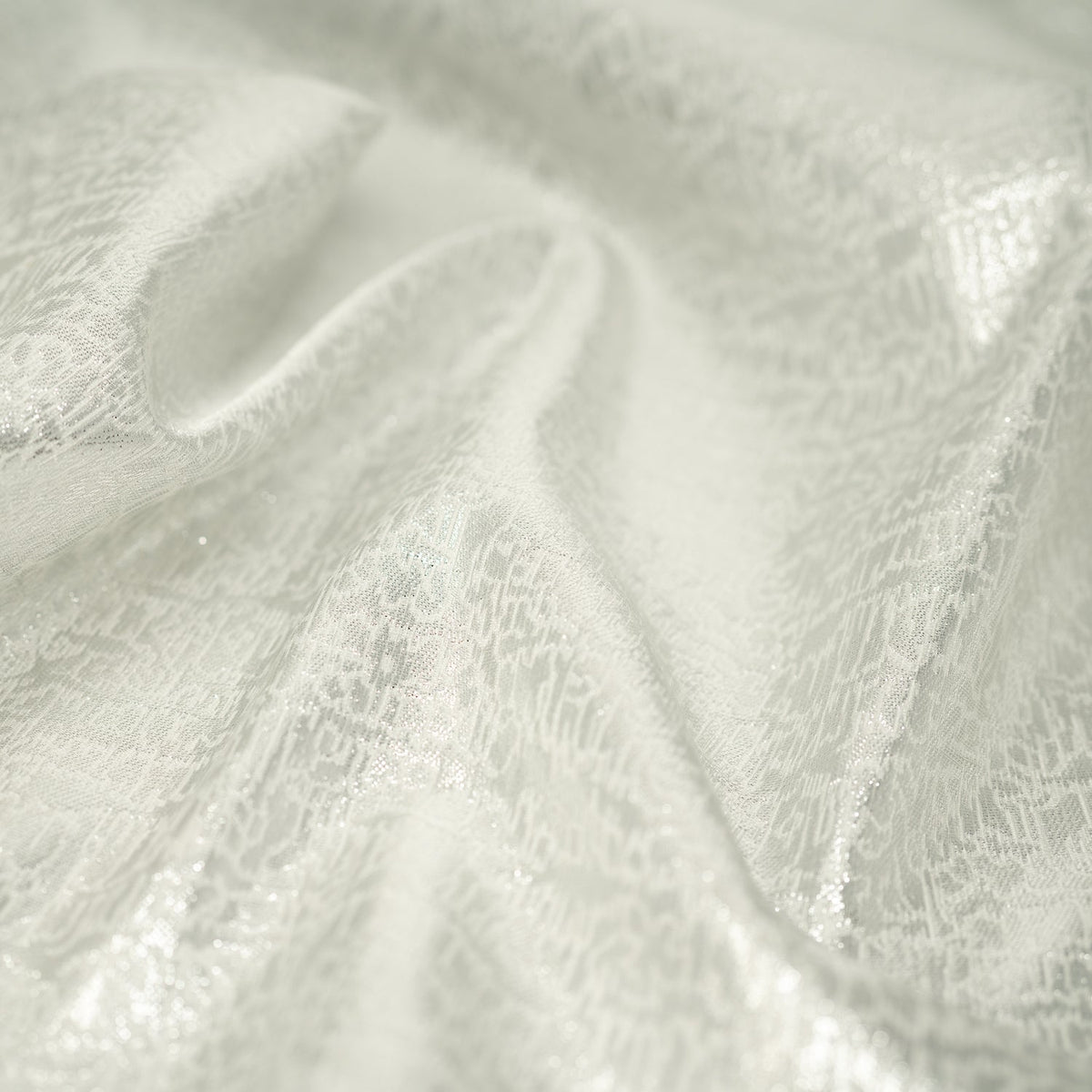 Snow Storm Metallic Brocade Fabric | Blue Moon Fabrics