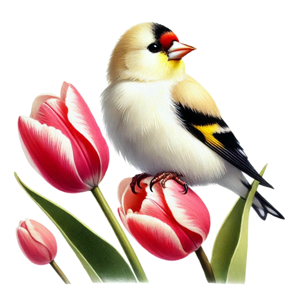 Spring Birds and Flowers Fabric Panel 18