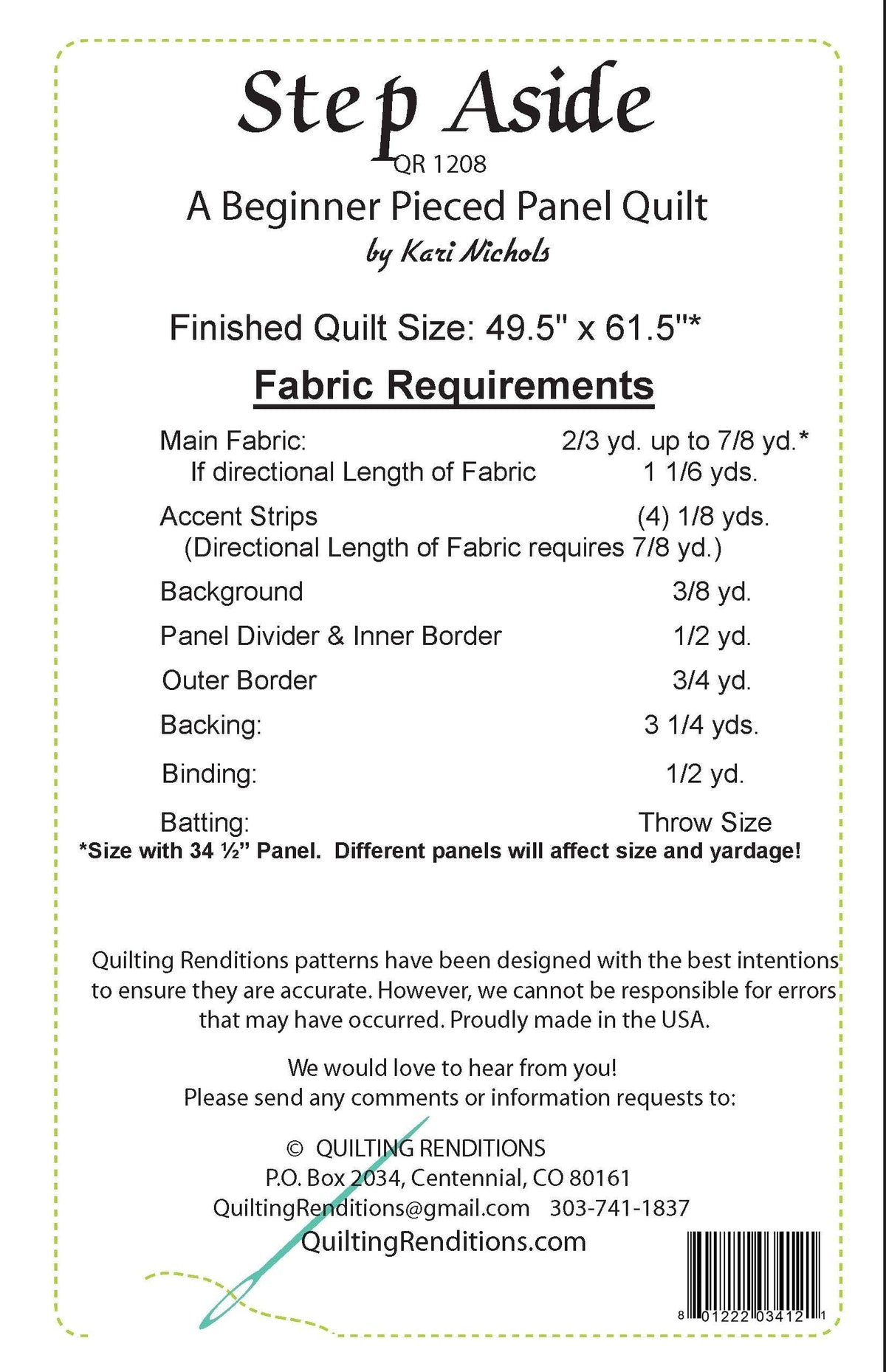 Step Aside Quilt Pattern