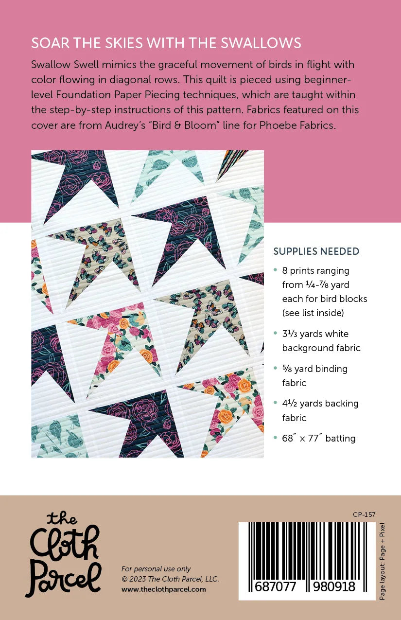 Swallow Swell Quilt Downloadable Pattern