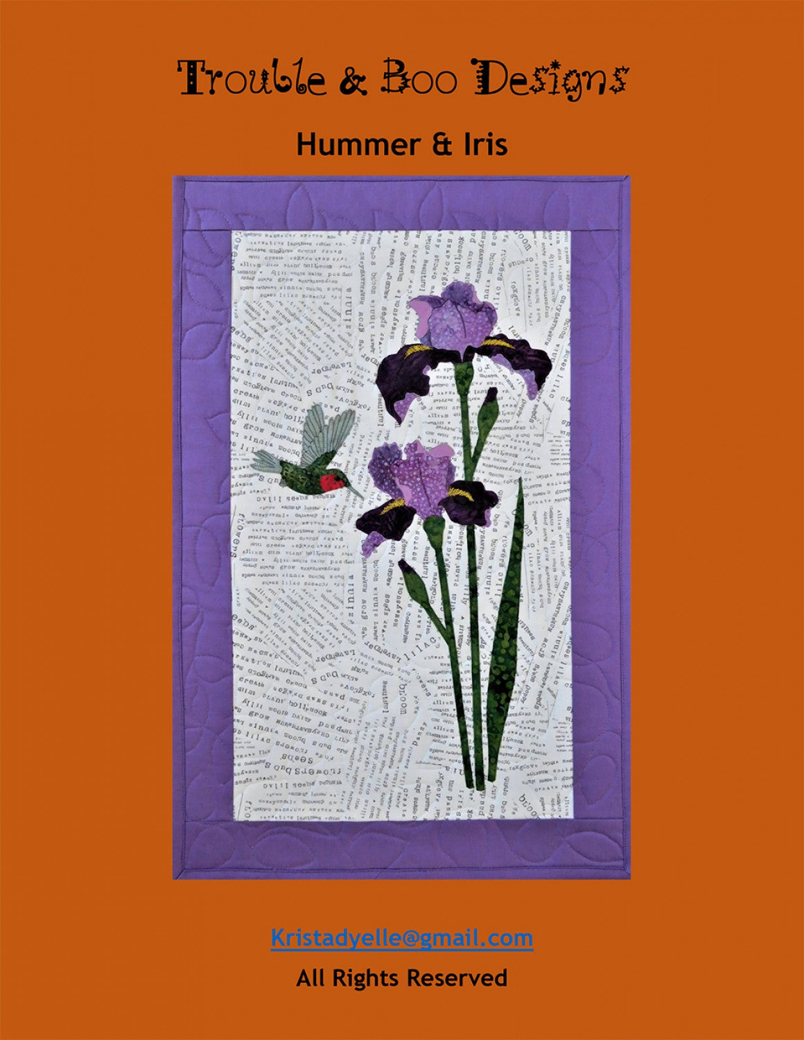 Hummer & Iris Quilt Pattern