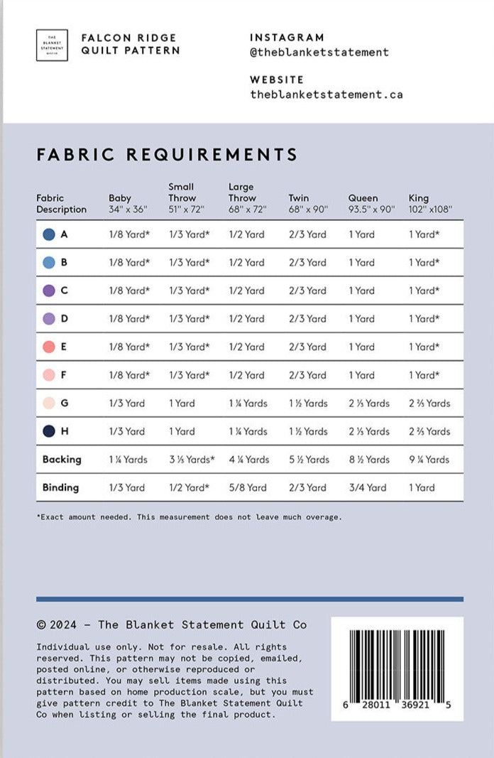 Falcon Ridge Quilt Pattern