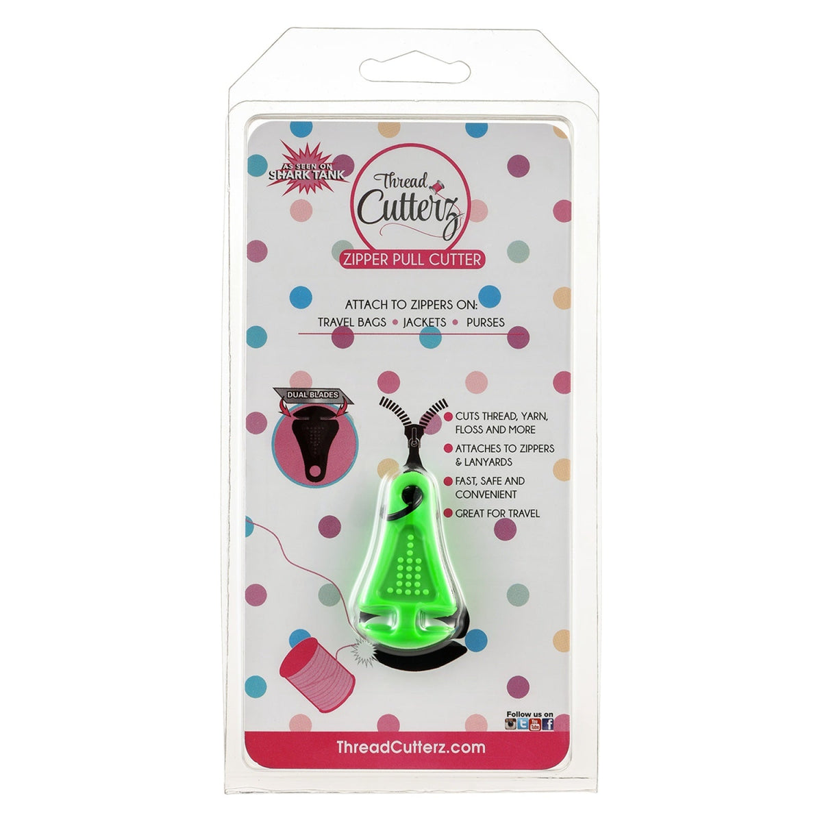 Thread Cutterz Zipper Pull Green Thread Cutter
