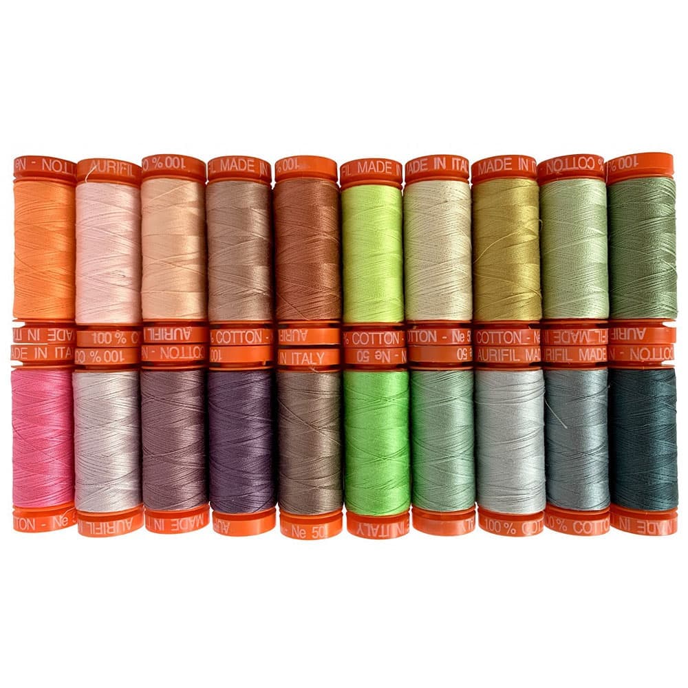 Tula Pink Aurifil Neons & Neutrals 20 Spool Thread Kit