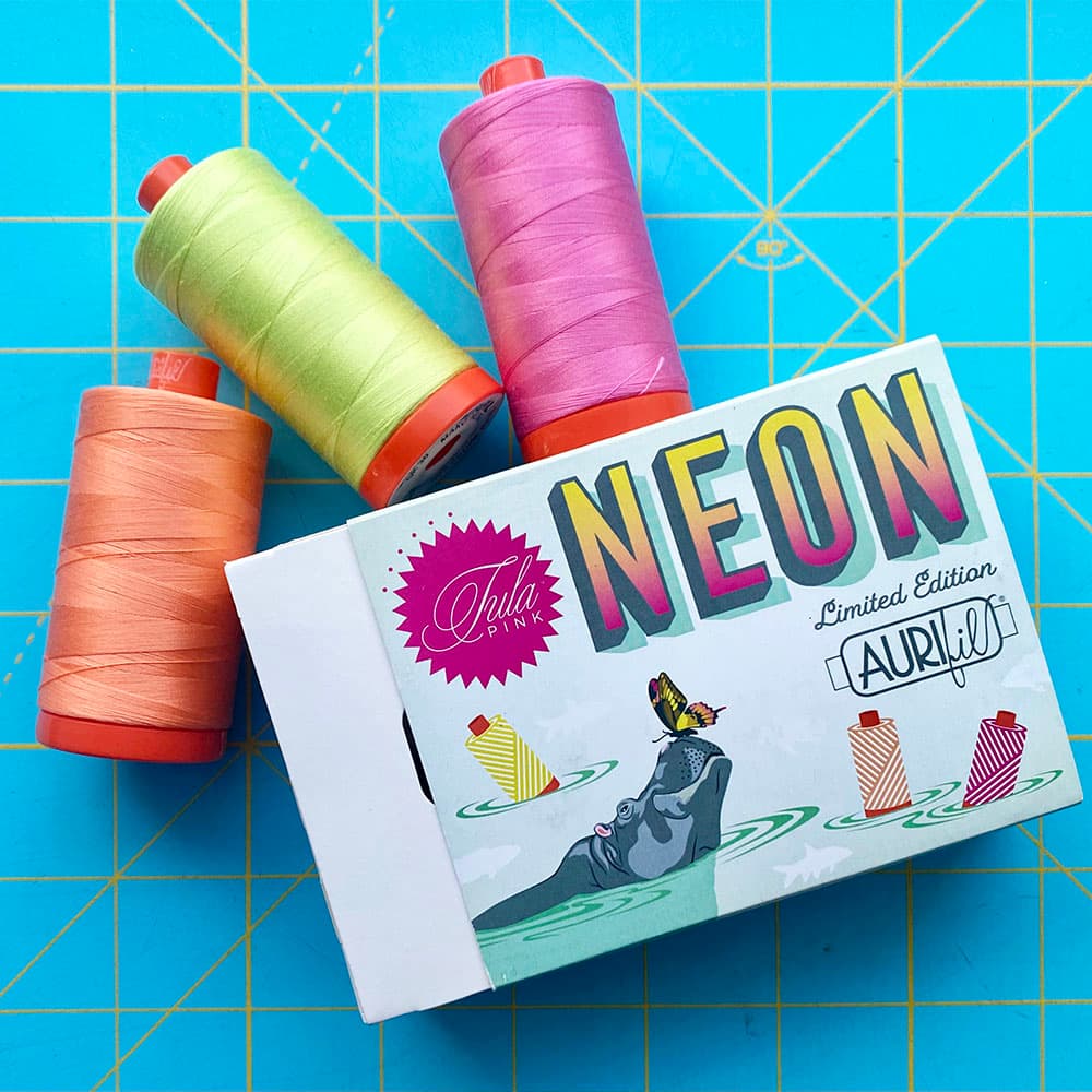 Tula Pink Aurifil Neons 3 Spool Thread Kit