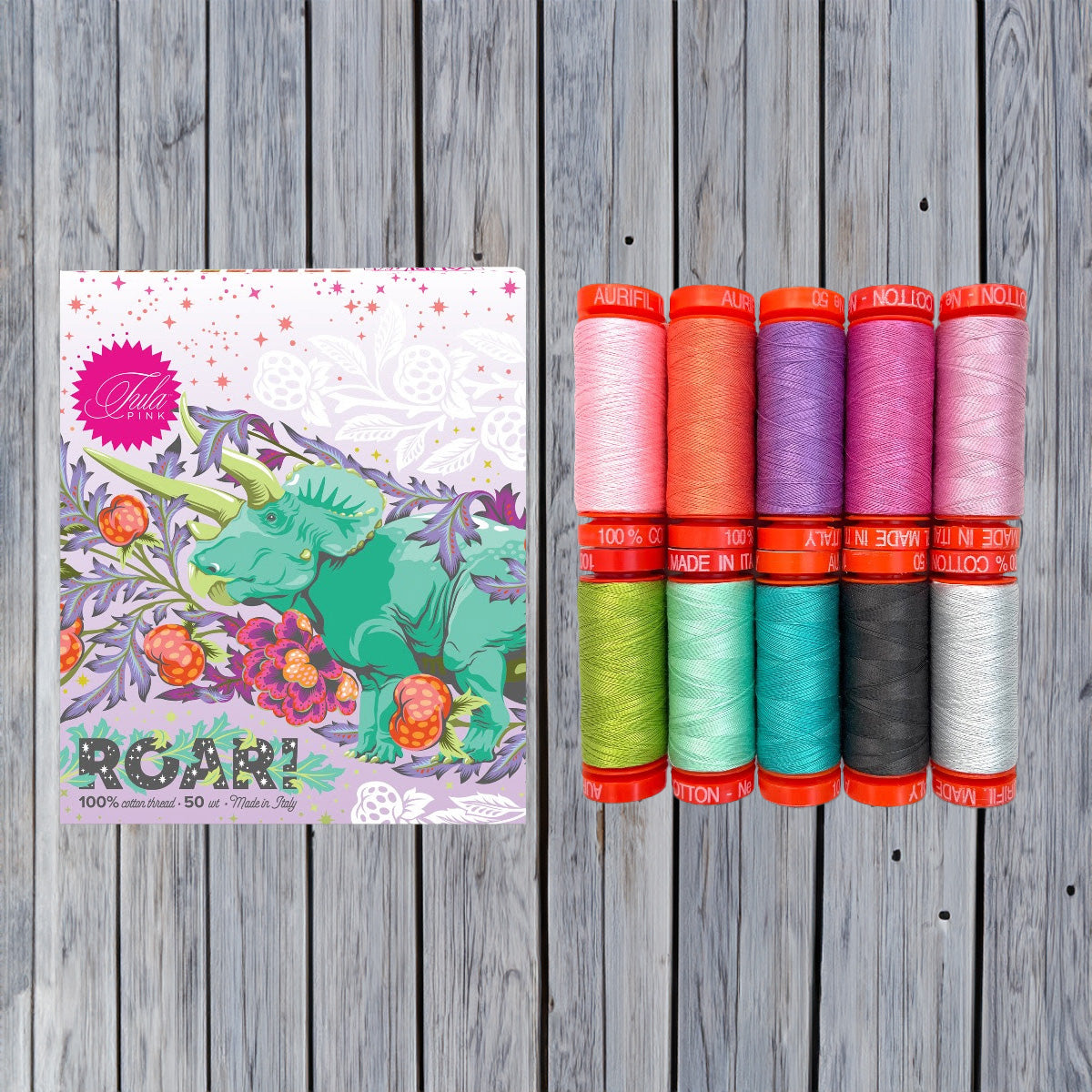 Tula Pink, Aurifil Roar 10 Spool Thread Collection