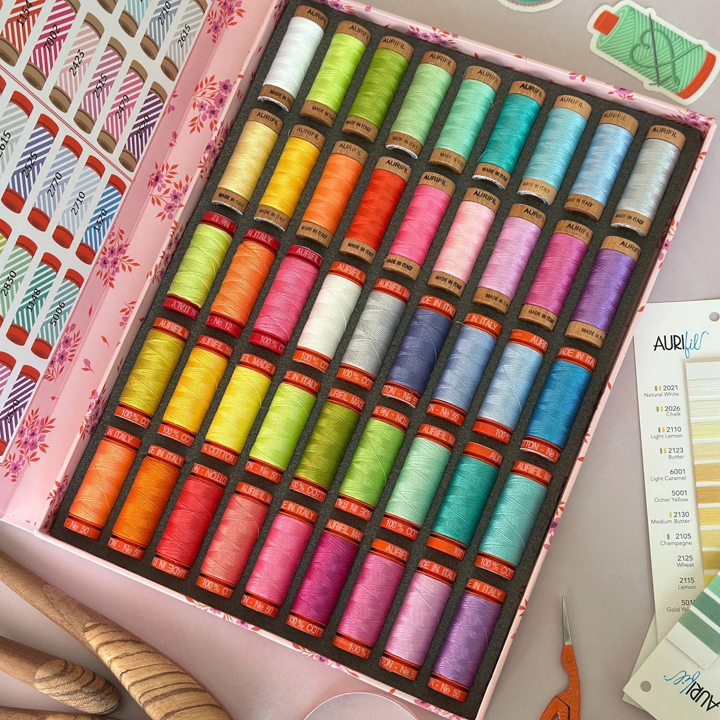 Tula Pink, Aurifil Full Moon Forest II Thread Collection