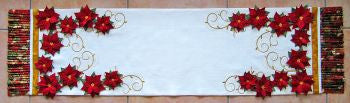 Poinsettia Table Runner Machine Embroidery CD