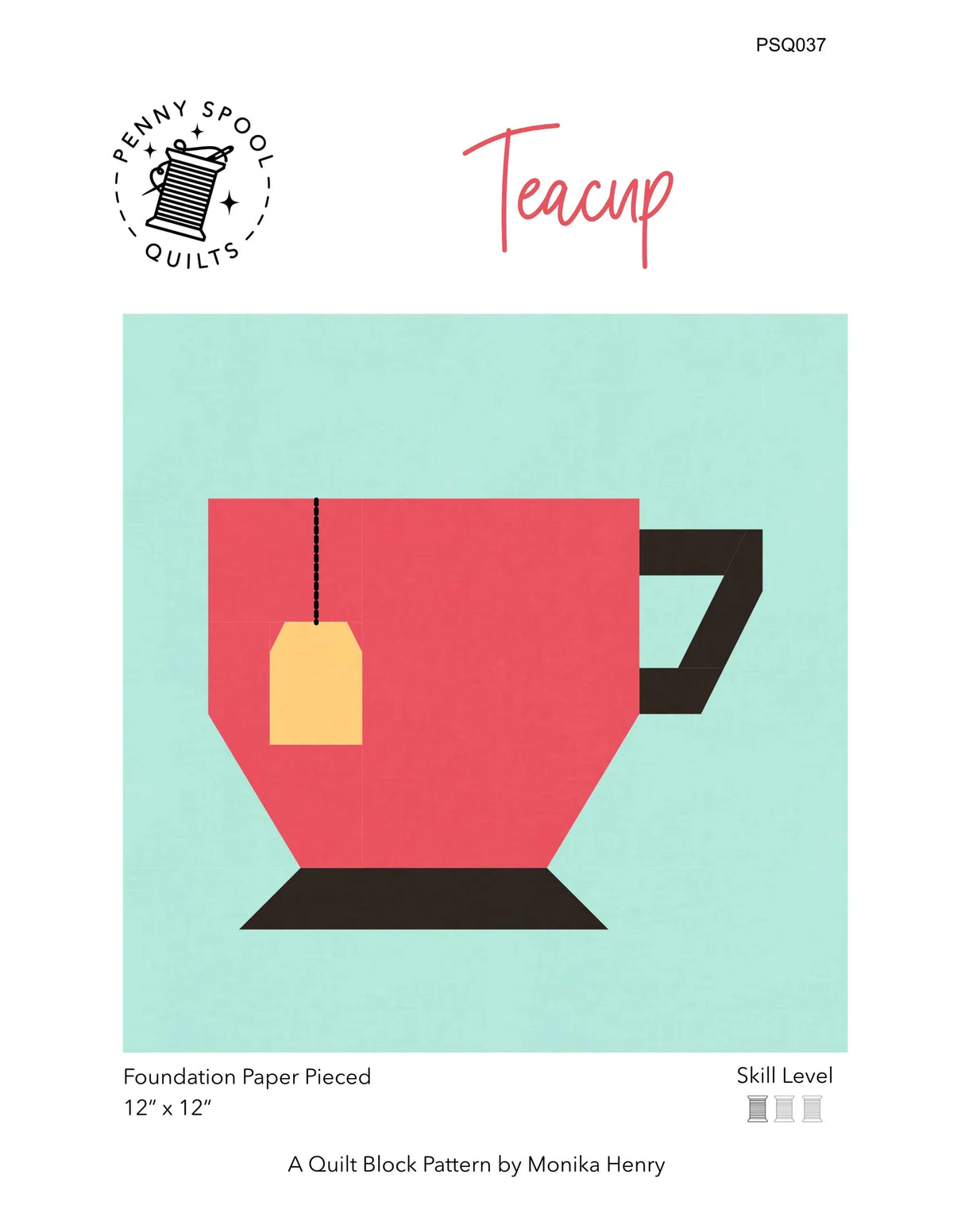 Teacup Quilt Block Downloadable Pattern
