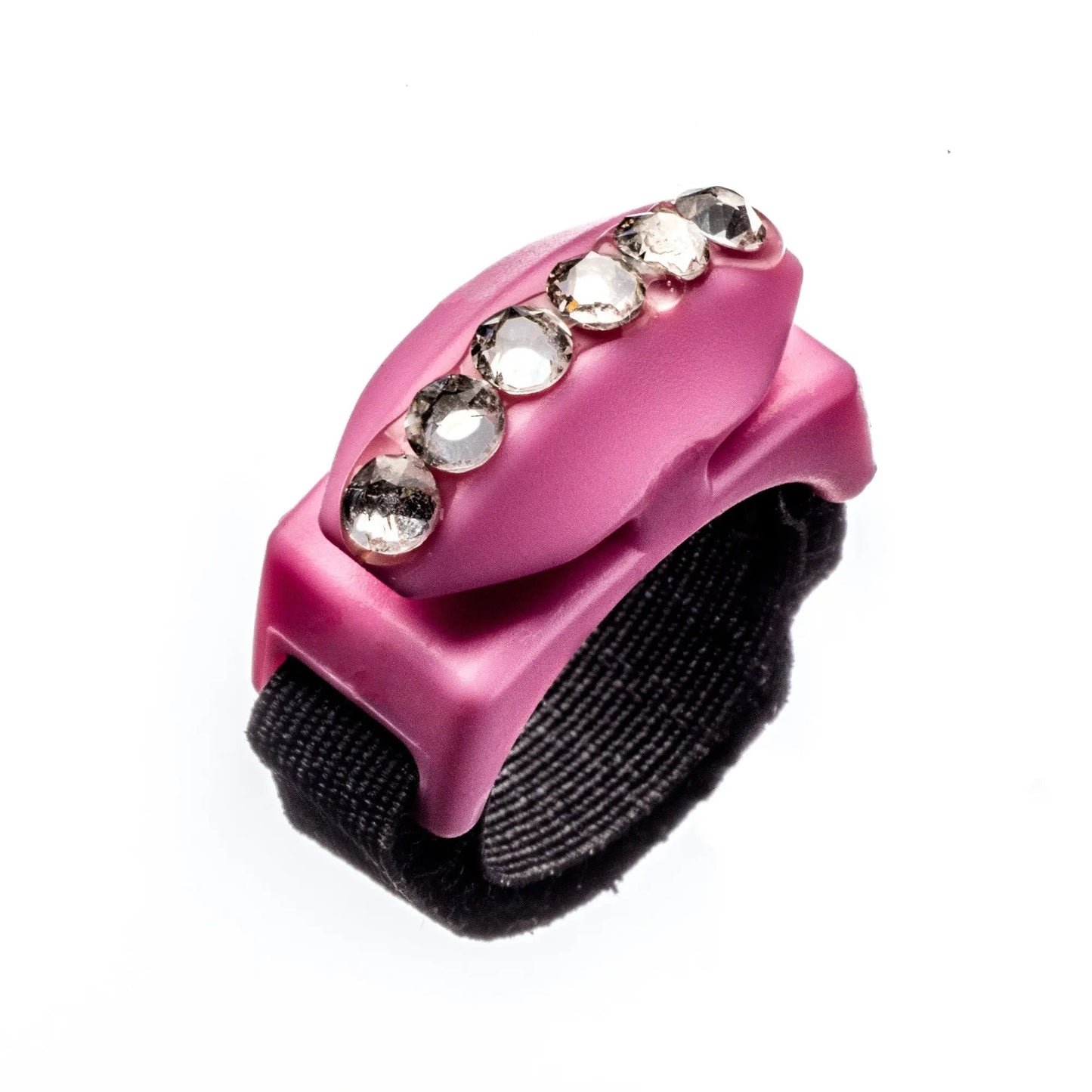 Thread Cutterz Pink Ring With Single Row of Swarovski Crystals