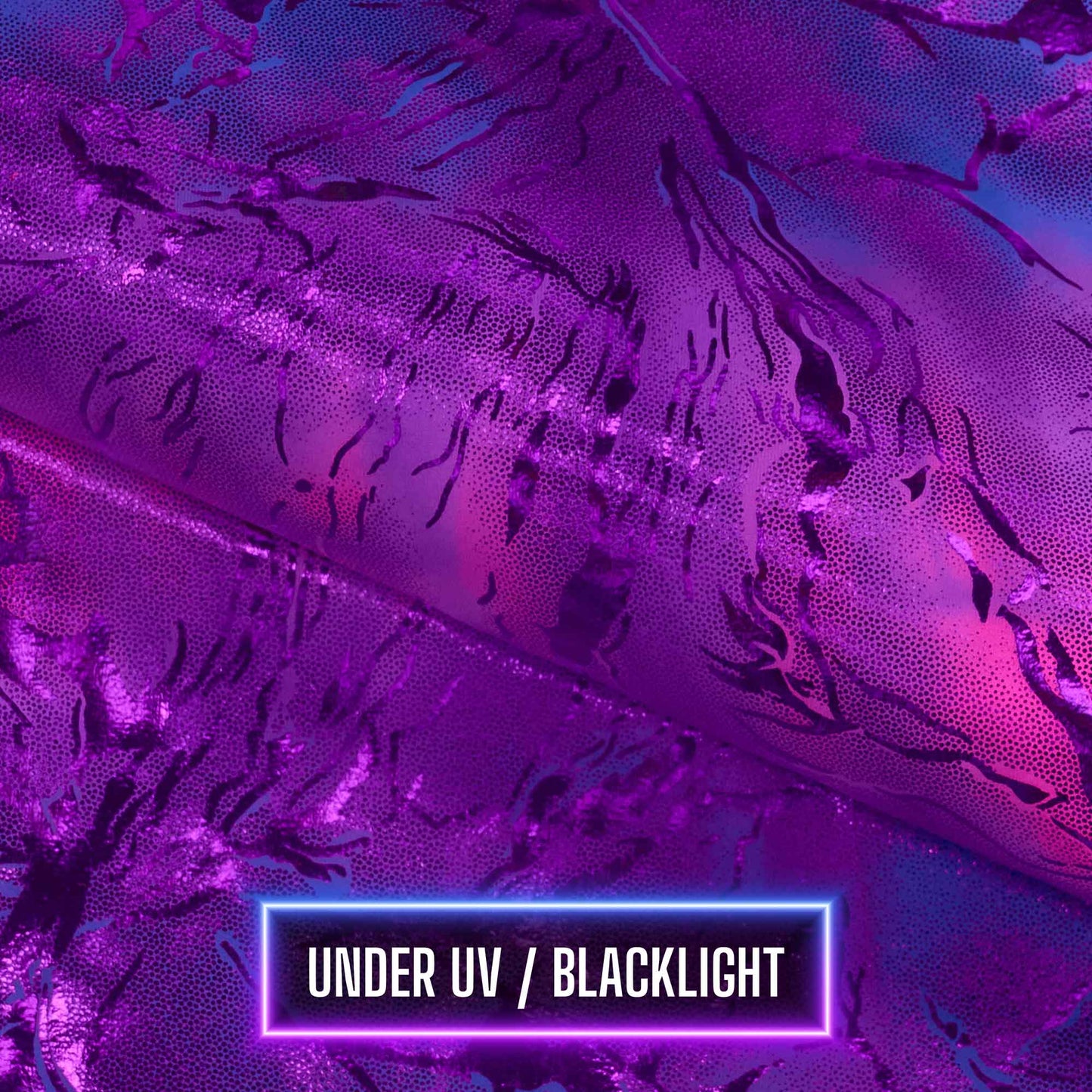 Tie Dye Thunder Hologram Spandex Fabric | Blue Moon Fabrics