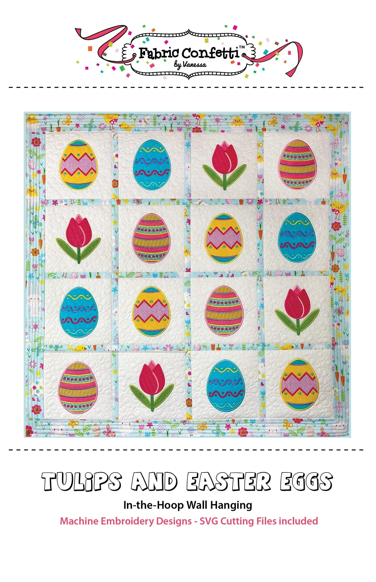 Tulips and Easter Eggs ITH Wall Hanging