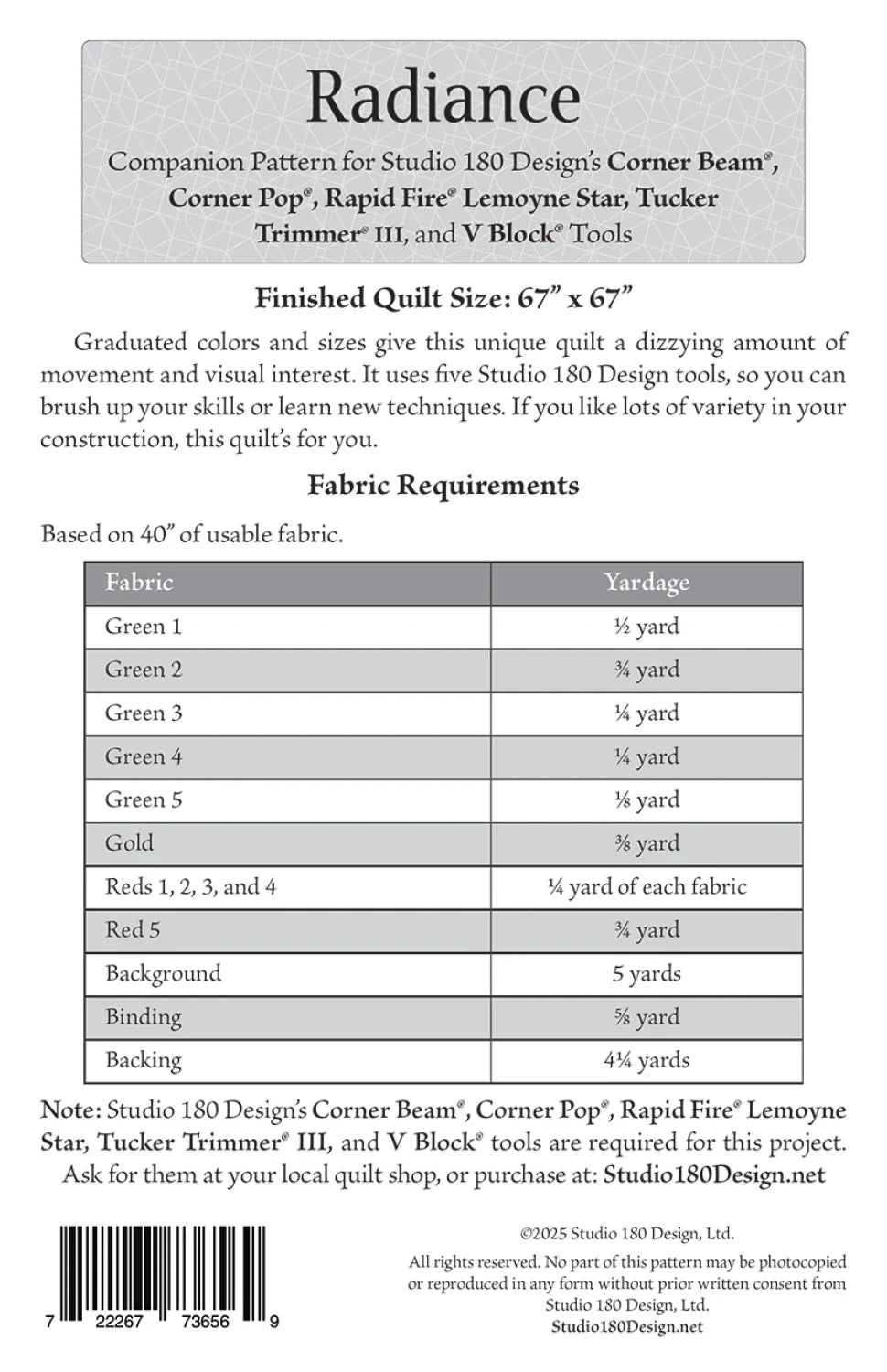Radiance Quilt Pattern