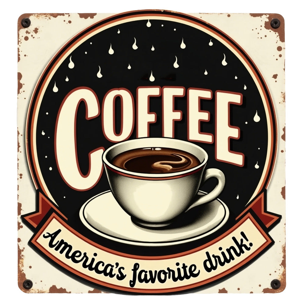 Vintage Coffee Signs Fabric Panel 13