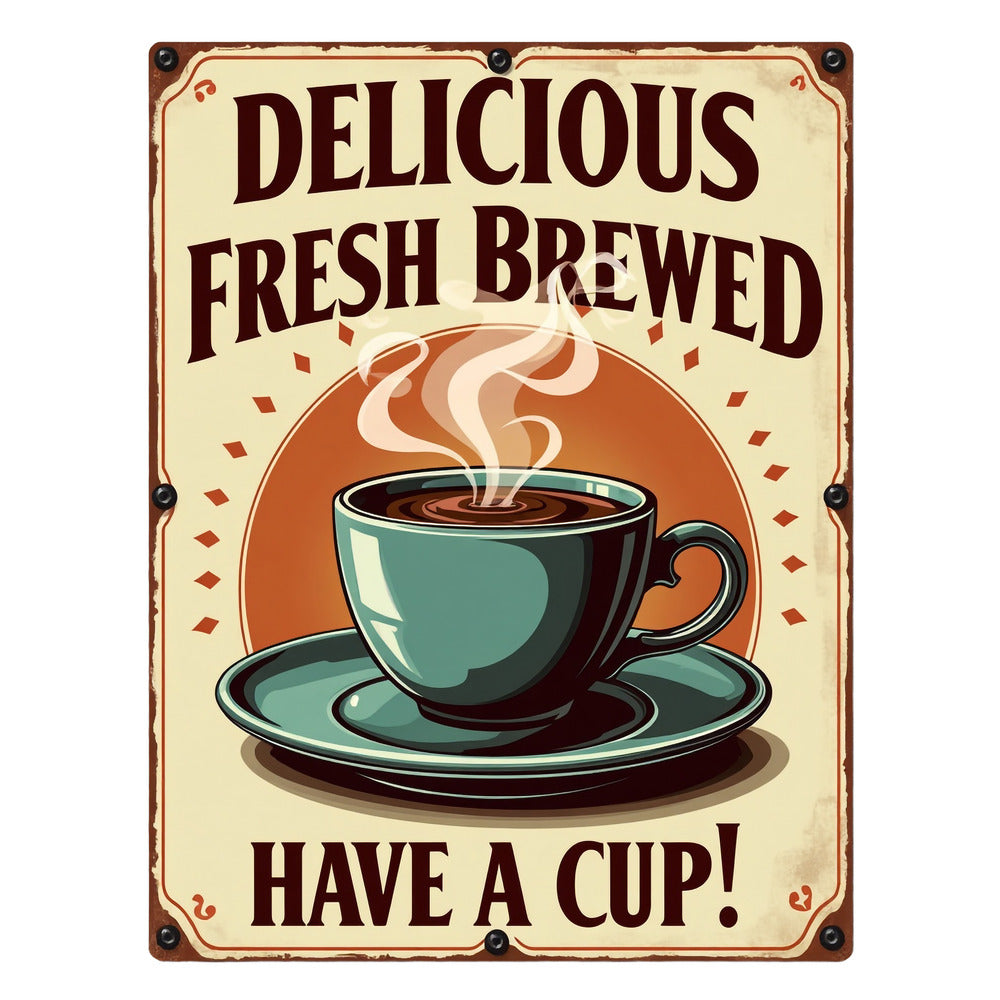 Vintage Coffee Signs Fabric Panel 4