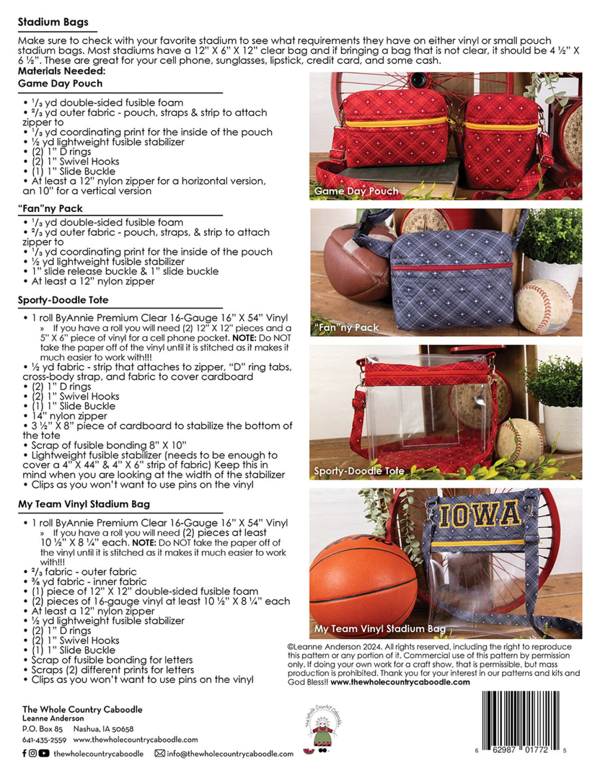 Stadium Bags Quilt Pattern