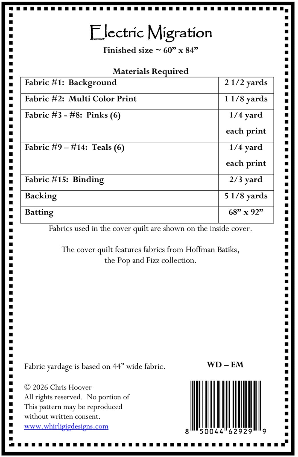 Electric Migration Quilt Pattern