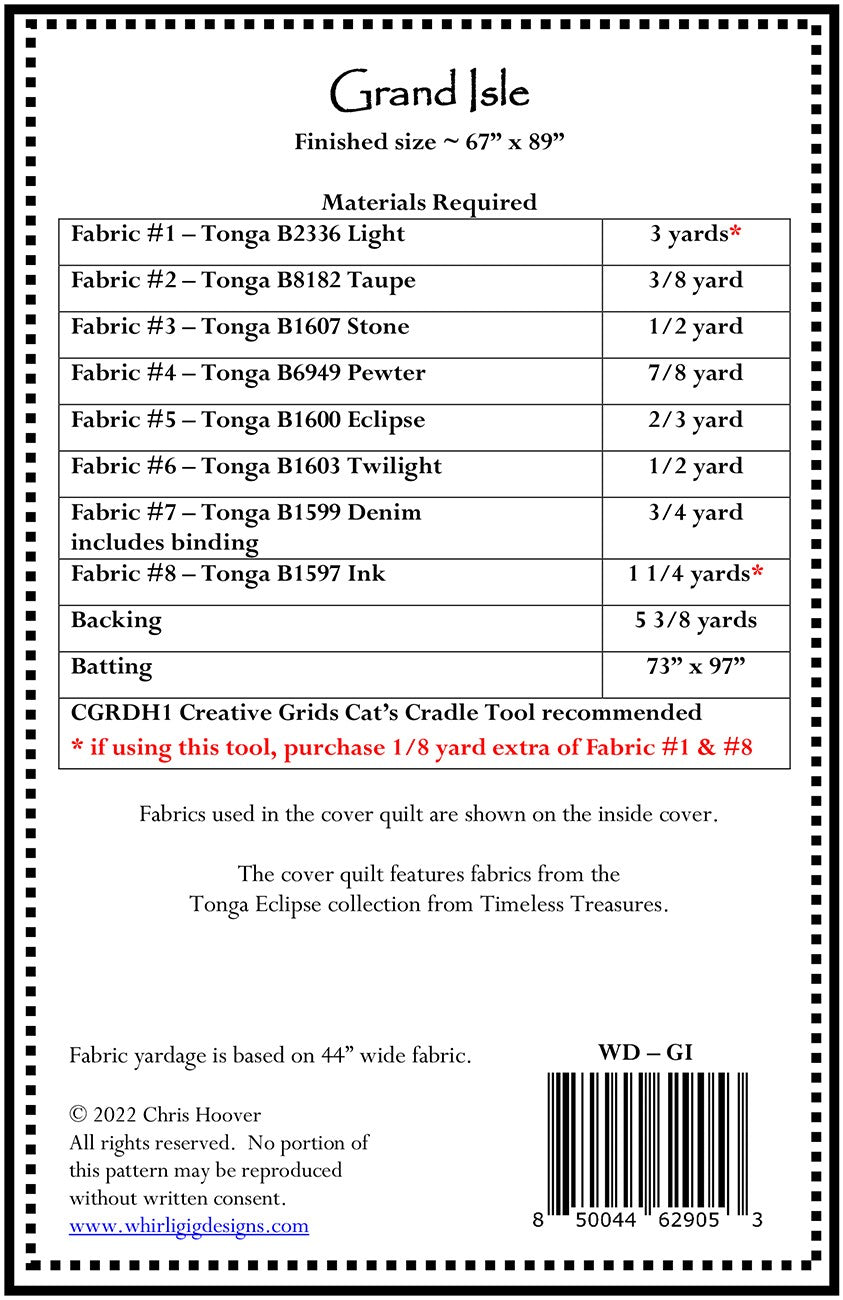 Grand Isle Quilt Pattern