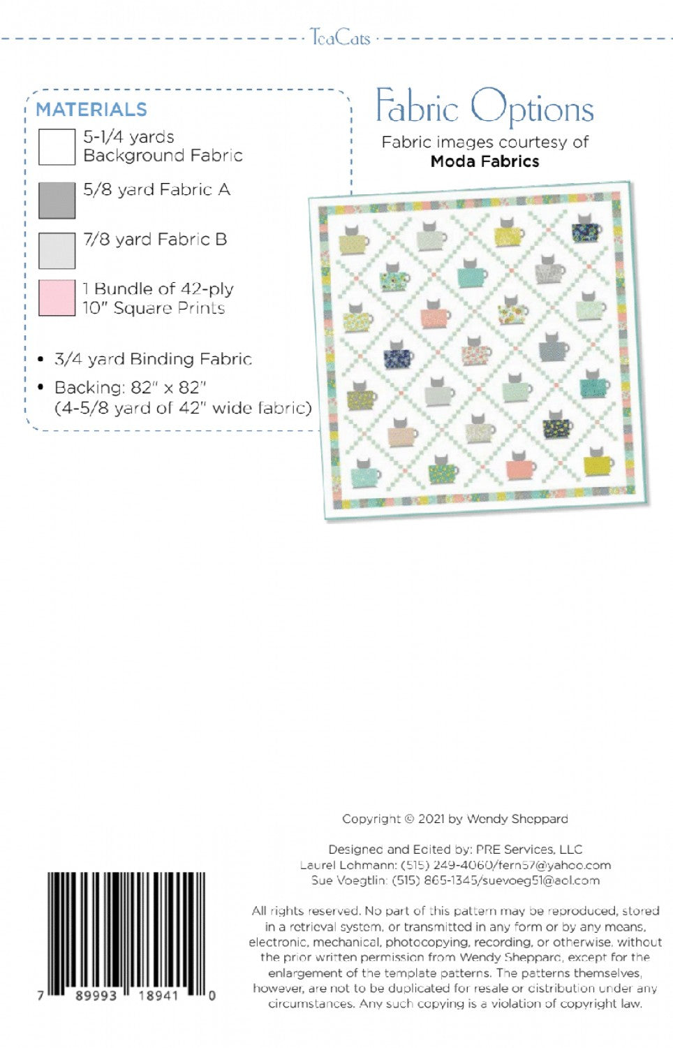 Tea Cats Quilt Pattern